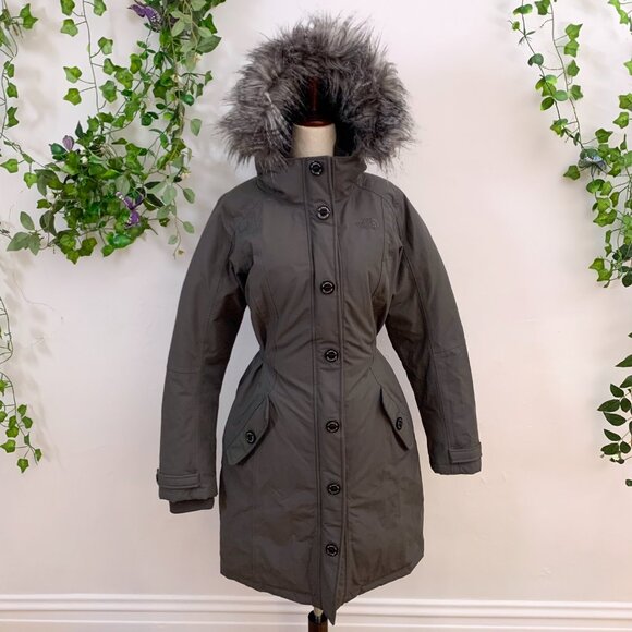 The North Face Arctic Goose Down Gray Long Parka Size Medium - Picture 1 of 15